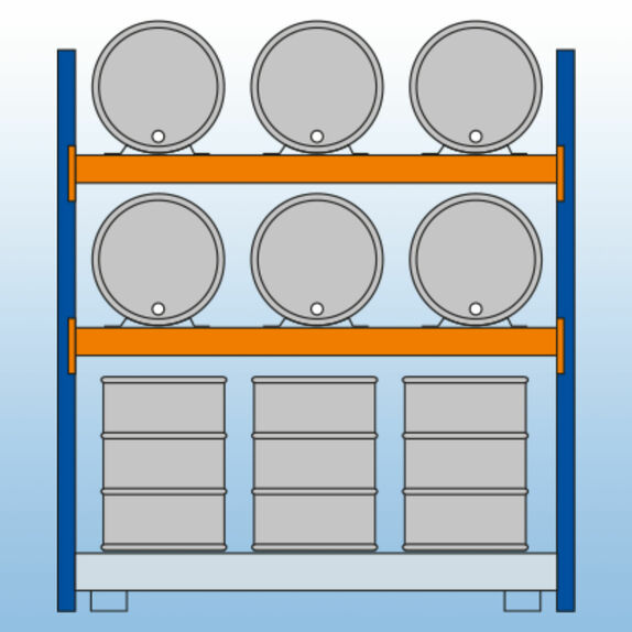 6x 200 l liegen, 6x 200 l stehend 6x 200 l liegen, 6x 200 l stehend