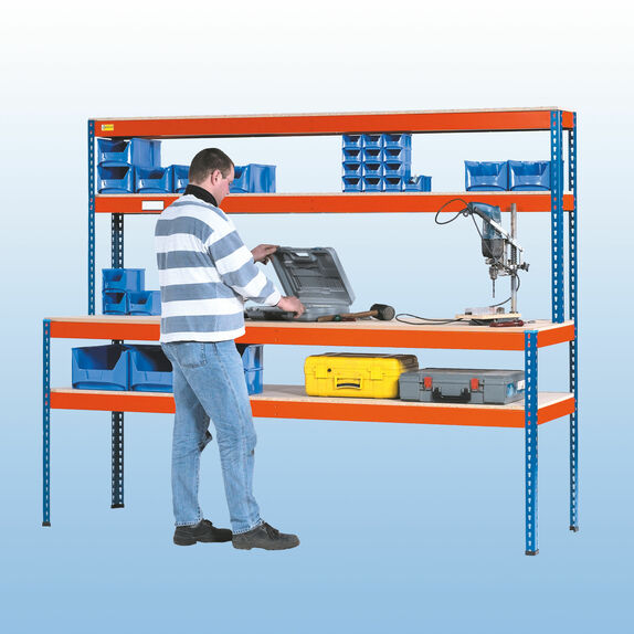 MP10 / MP13 Werkbänke mit Regalaufsatz inkl. MDF-Platten MP10 / MP13 Werkbänke mit Regalaufsatz inkl. MDF-Platten